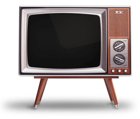 An old fashioned TV is sitting on a wooden stand.